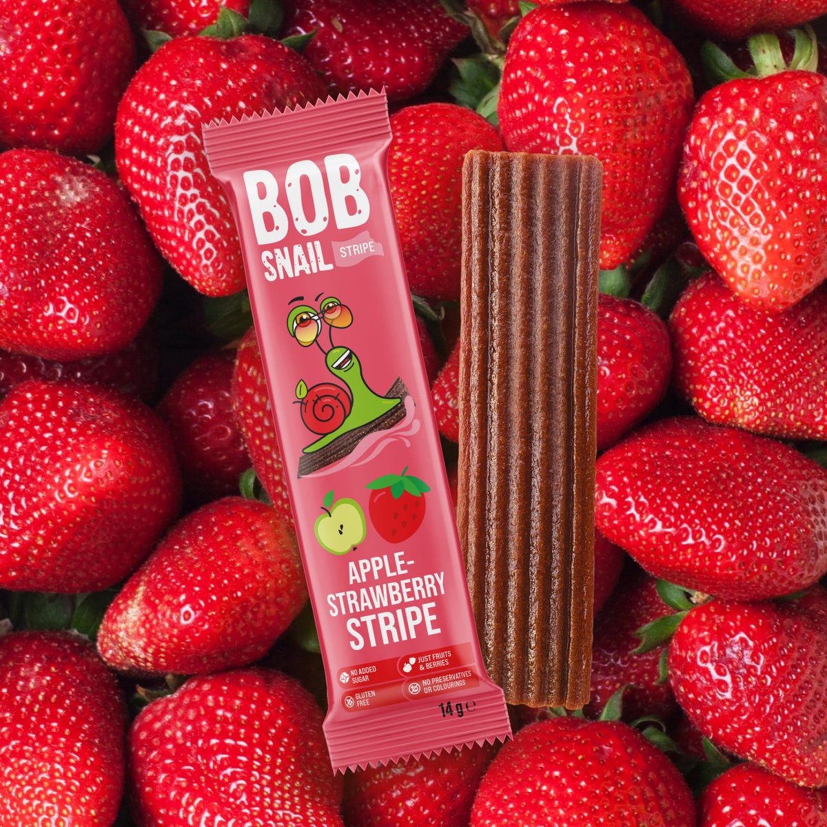 Bob Snail Fruchtstreifen Apfel-Erdbeere 14 g