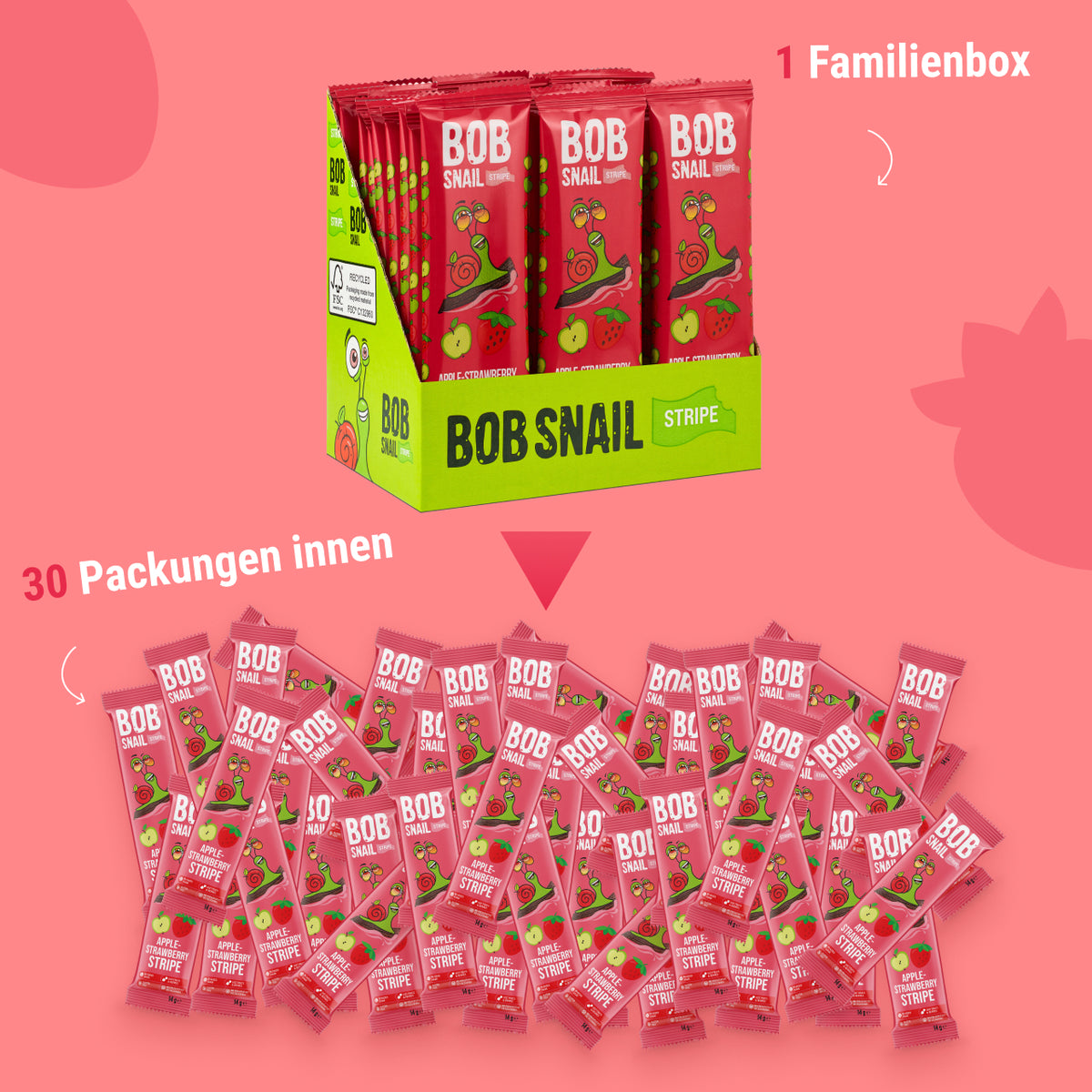 Bob Snail Fruchtstreifen Apfel-Erdbeere 14 g