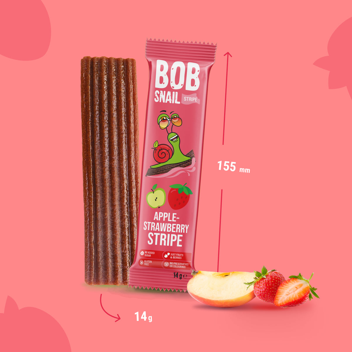 Bob Snail Fruchtstreifen Apfel-Erdbeere 14 g