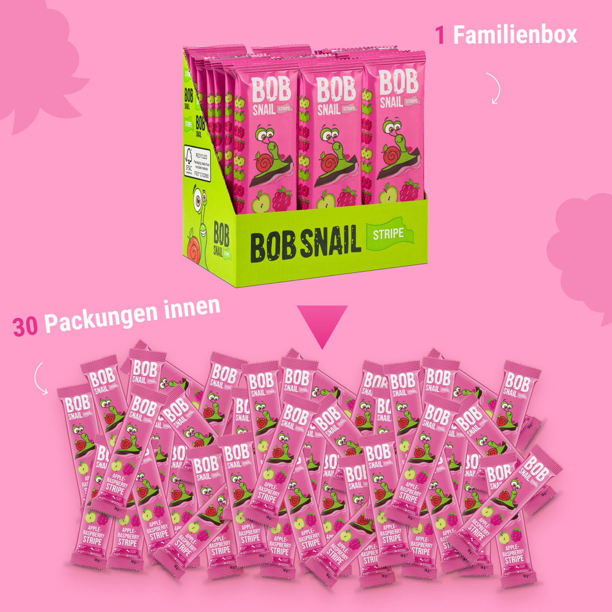 Bob Snail Fruchtstreifen Apfel-Himbeere 14 g