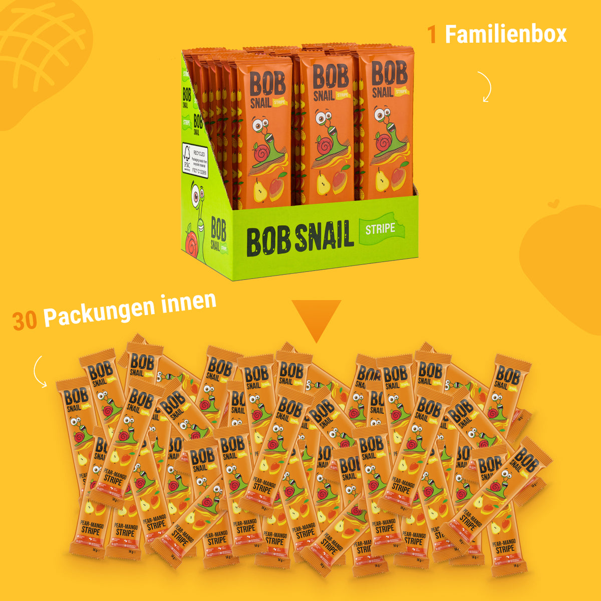 Bob Snail Fruchtstreifen Birne-Mango 14 g