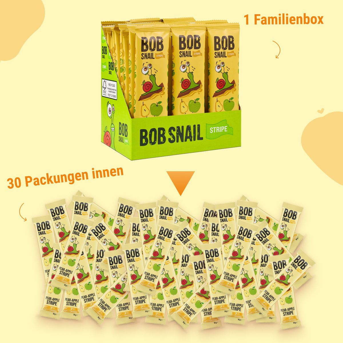 Bob Snail Fruchtstreifen Apfel-Birne 14 g