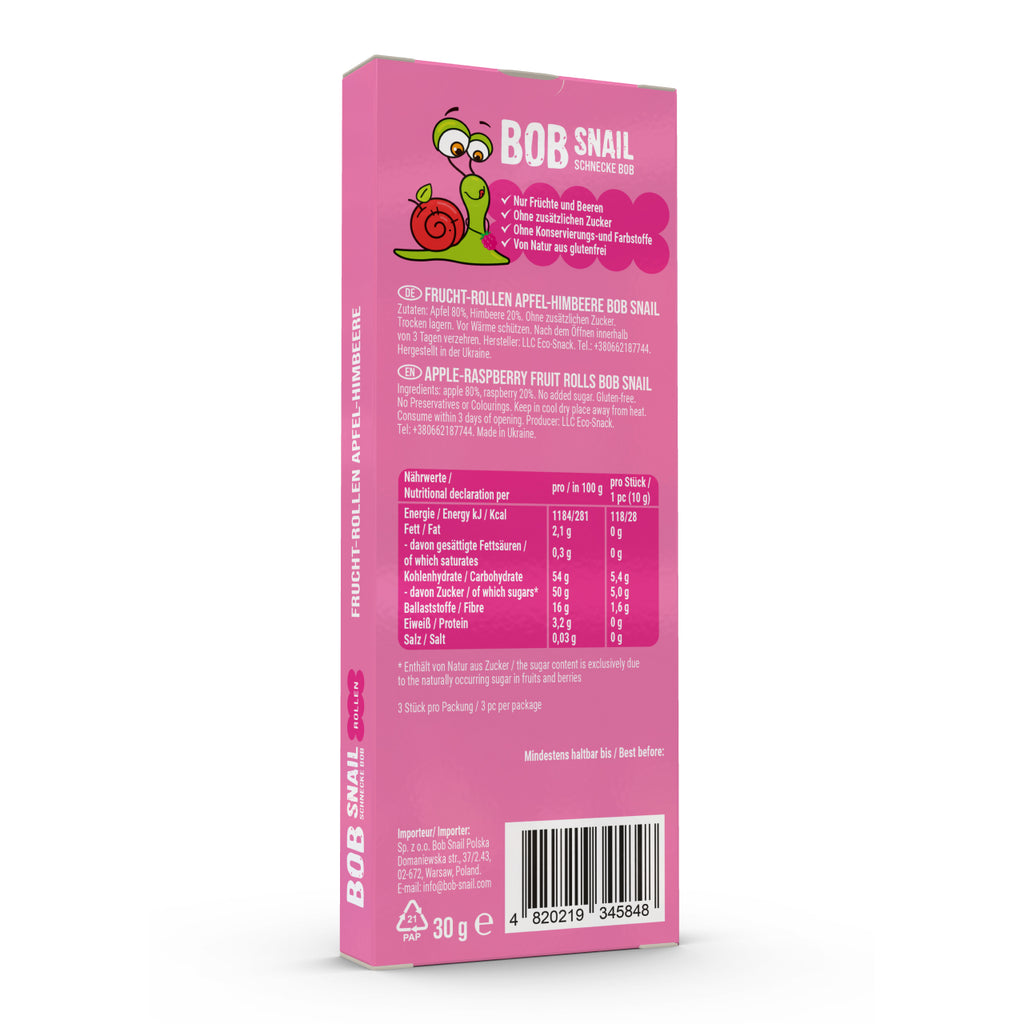 Bob Snail Fruchtrollen Apfel-Himbeere 30 g