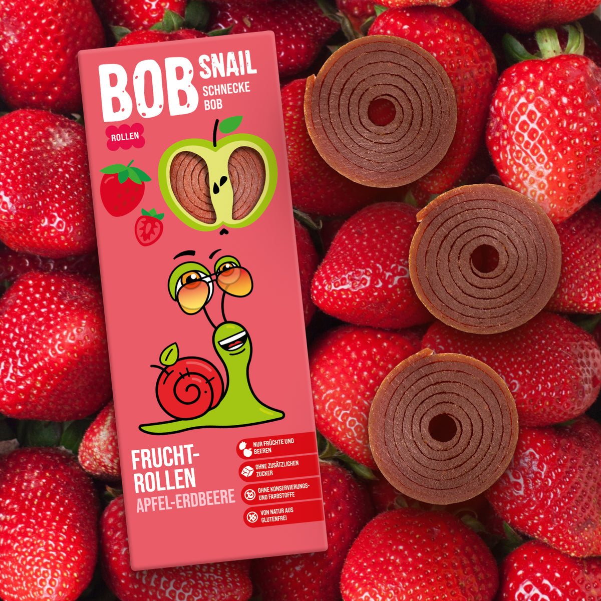 Bob Snail Fruchtrollen Apfel-Erdbeere 30 g