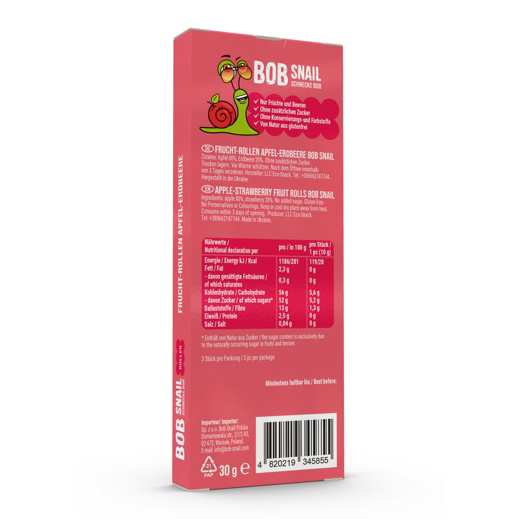 Bob Snail Fruchtrollen Apfel-Erdbeere 30 g