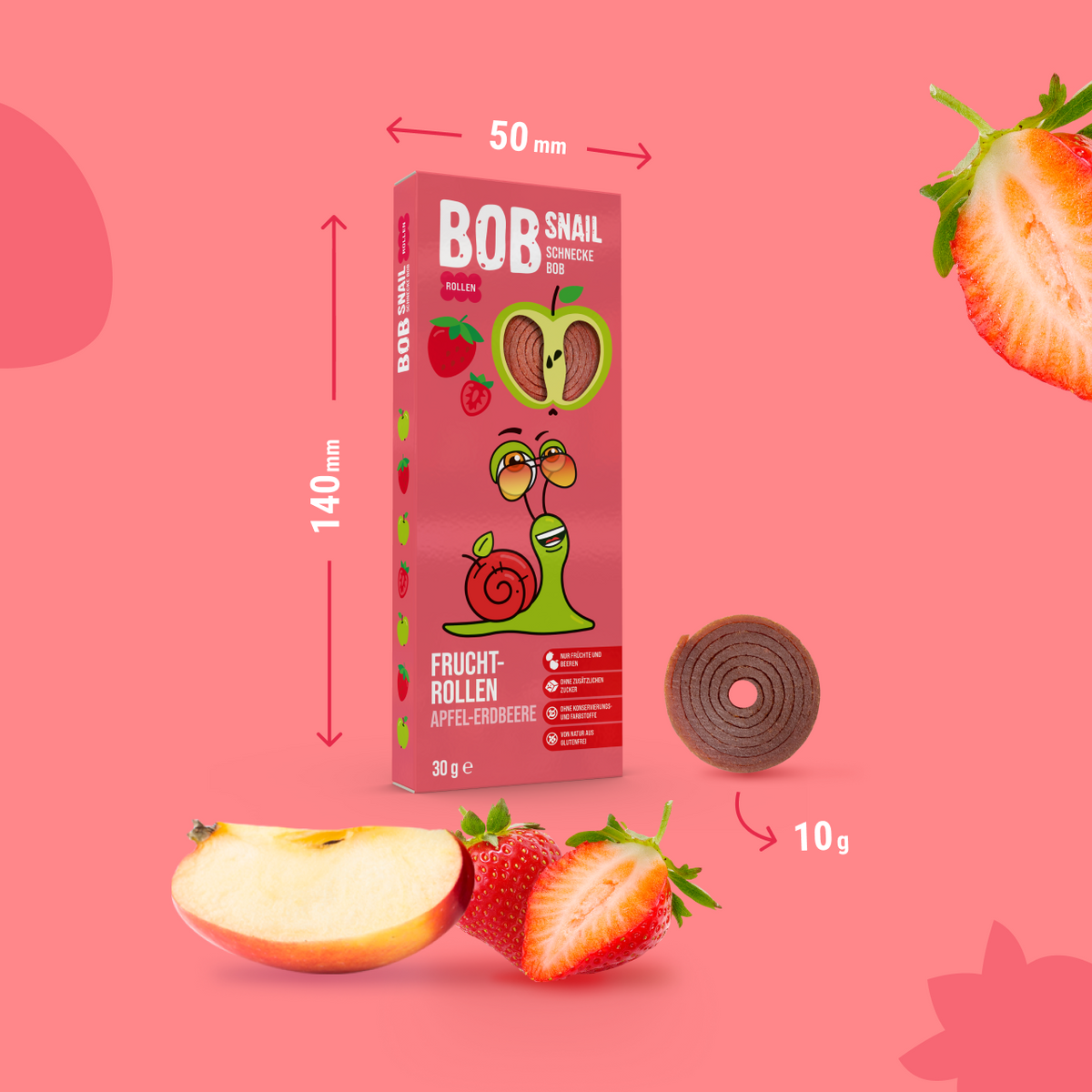 Bob Snail Fruchtrollen Apfel-Erdbeere 30 g