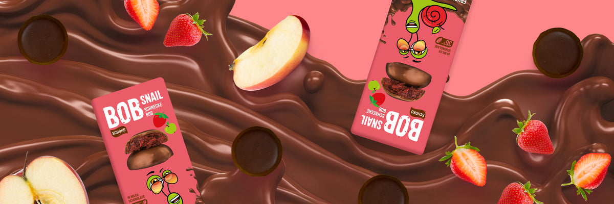 Bob Snail Frucht-Crush Apfel-Erdbeere in Vollmilchschokolade 30 g