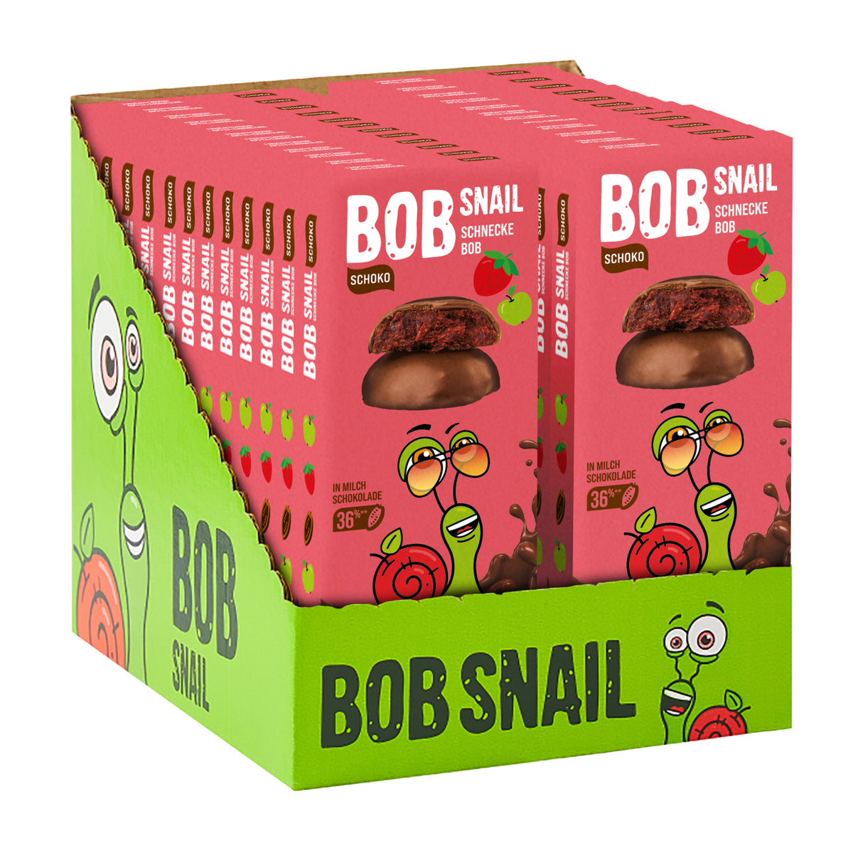 Bob Snail Frucht-Crush Apfel-Erdbeere in Vollmilchschokolade 30 g