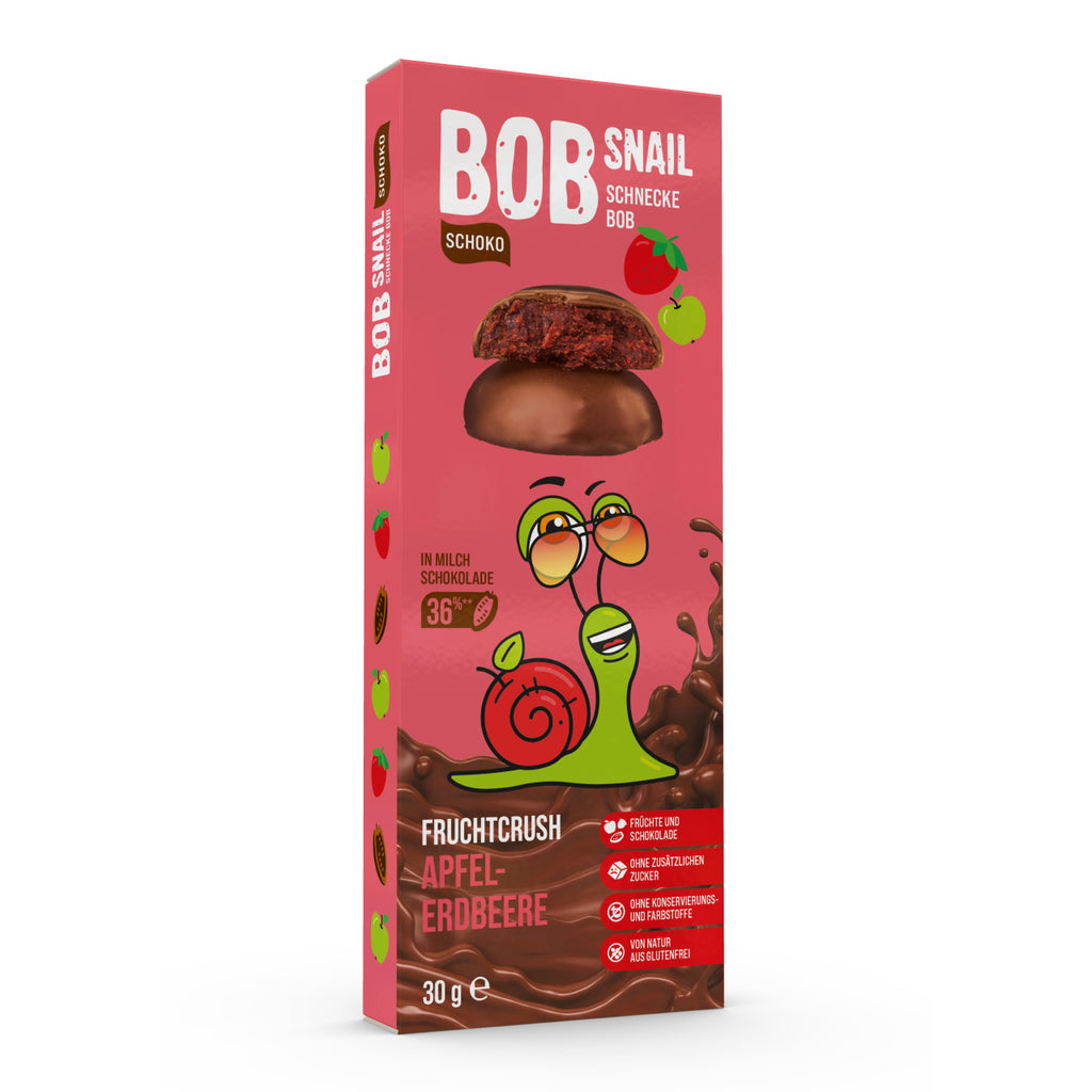Bob Snail Frucht-Crush Apfel-Erdbeere in Vollmilchschokolade 30 g