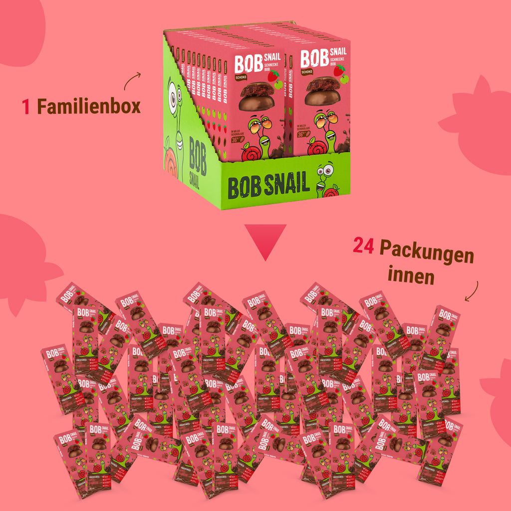 Bob Snail Frucht-Crush Apfel-Erdbeere in Vollmilchschokolade 30 g