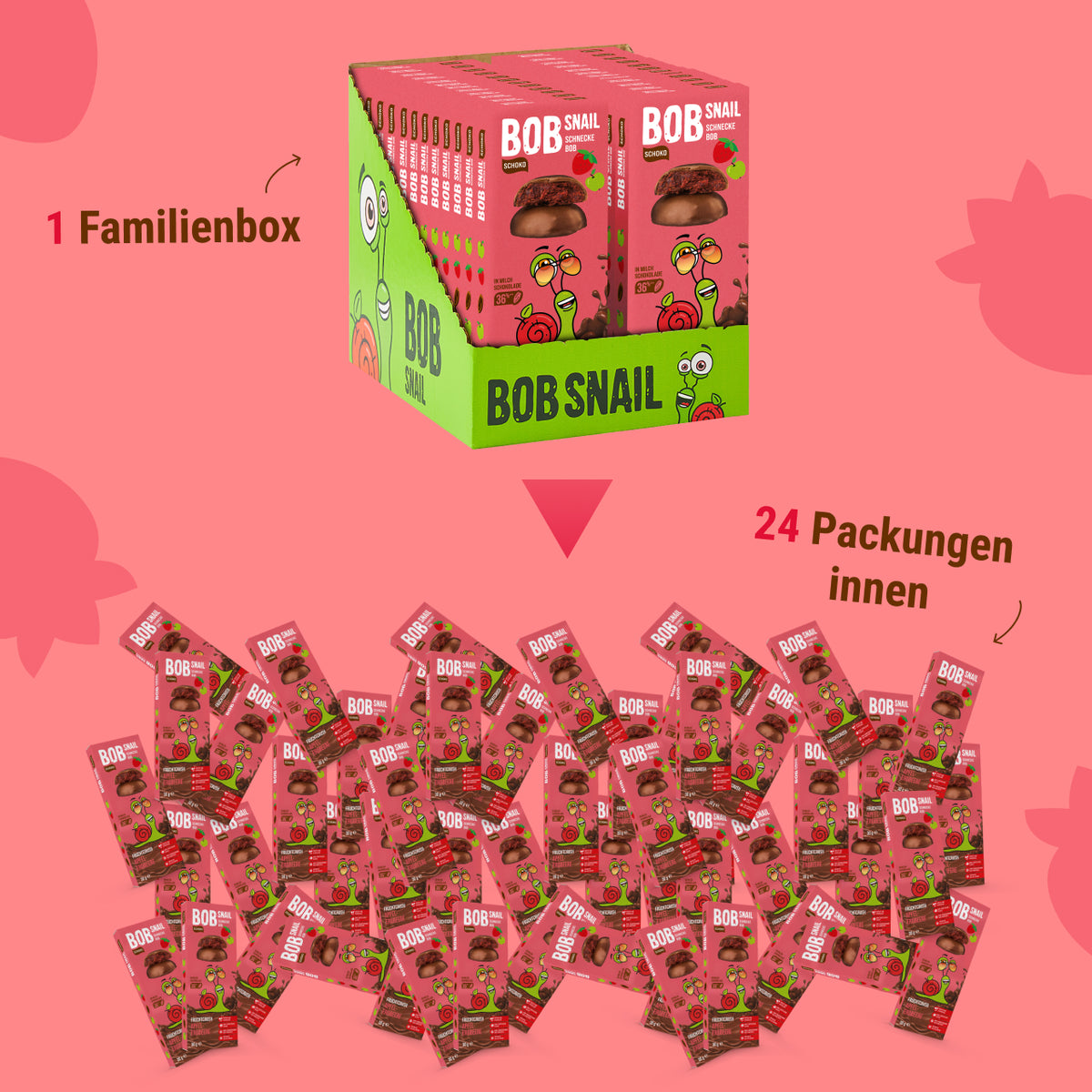 Bob Snail Frucht-Crush Apfel-Erdbeere in Vollmilchschokolade 30 g