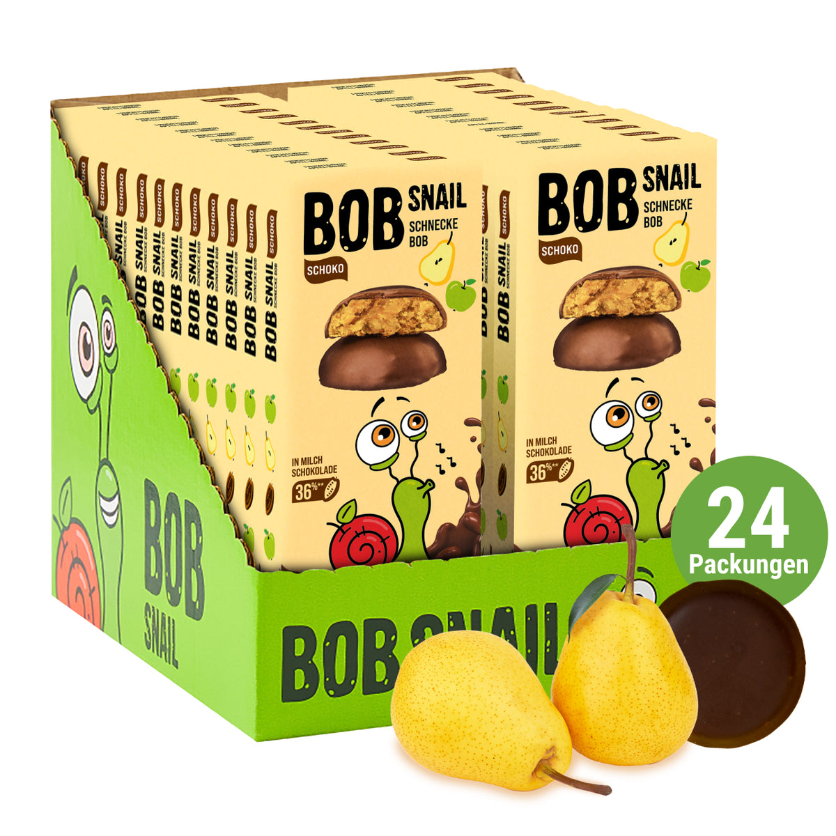 Bob Snail Frucht-Crush Apfel-Birne in Vollmilchschokolade 30 g