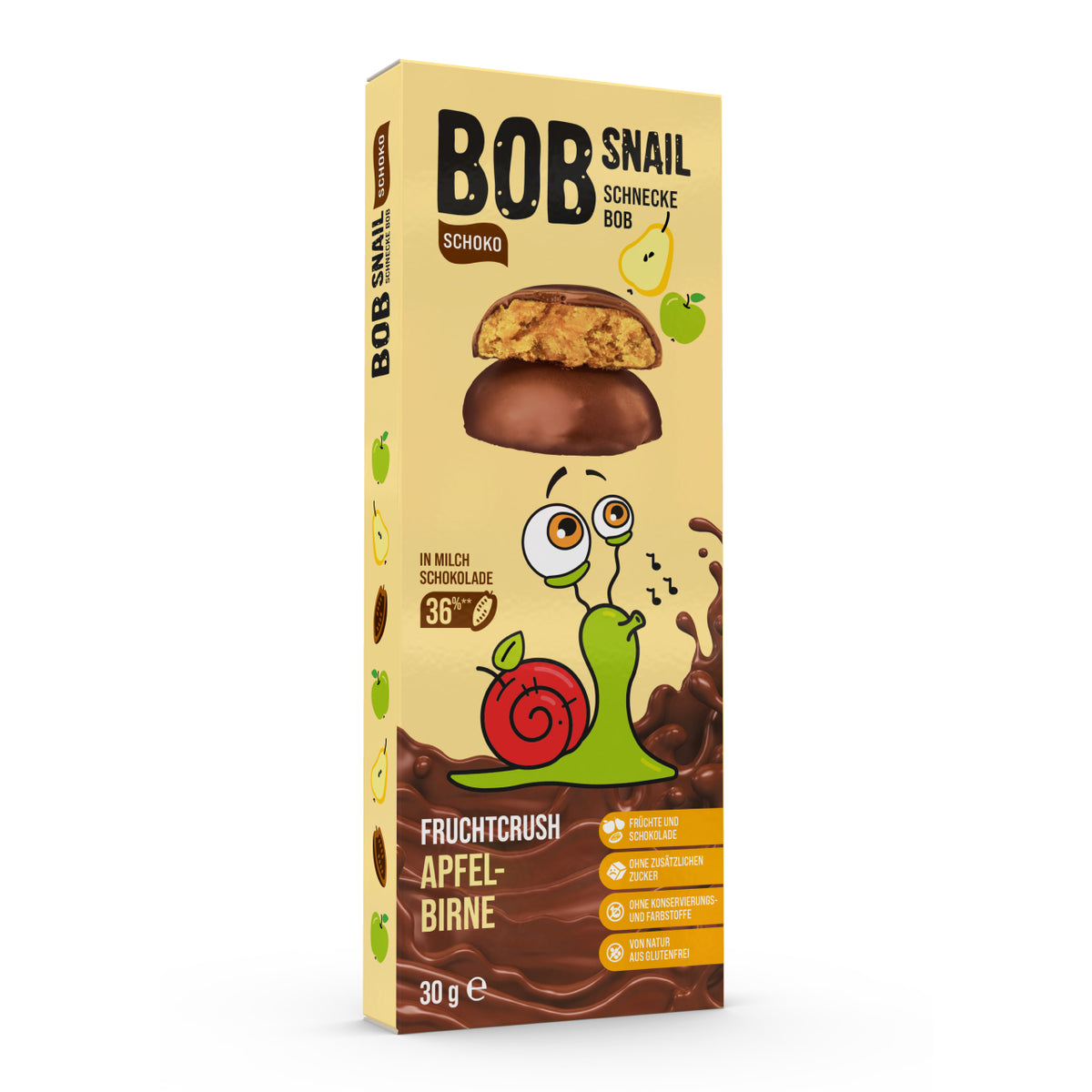 Bob Snail Frucht-Crush Apfel-Birne in Vollmilchschokolade 30 g