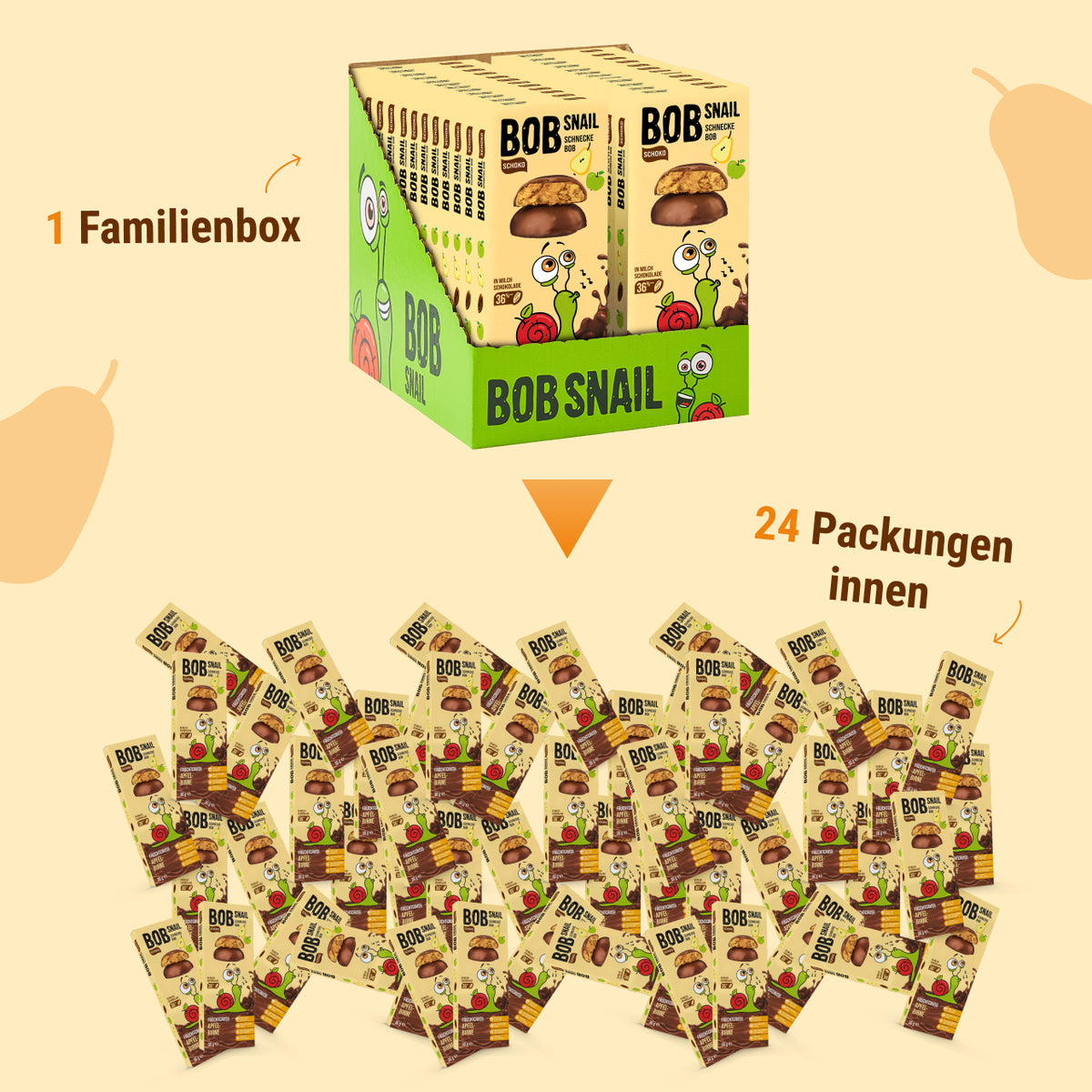 Bob Snail Frucht-Crush Apfel-Birne in Vollmilchschokolade 30 g