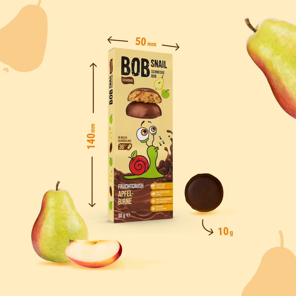 Bob Snail Frucht-Crush Apfel-Birne in Vollmilchschokolade 30 g