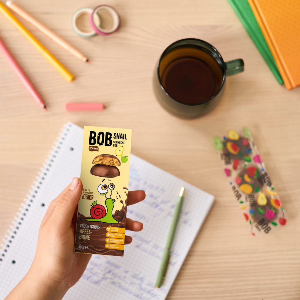 Bob Snail Frucht-Crush Apfel-Birne in Vollmilchschokolade 30 g