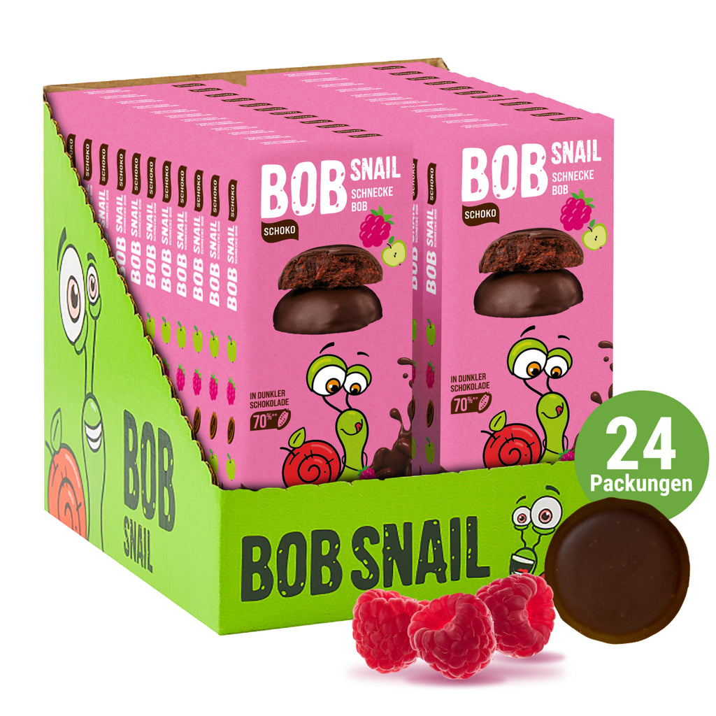 Bob Snail Frucht-Crush Apfel-Himbeere in dunkler Schokolade 30 g