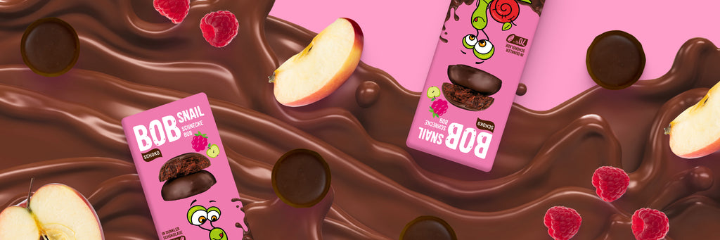 Bob Snail Frucht-Crush Apfel-Himbeere in dunkler Schokolade 30 g