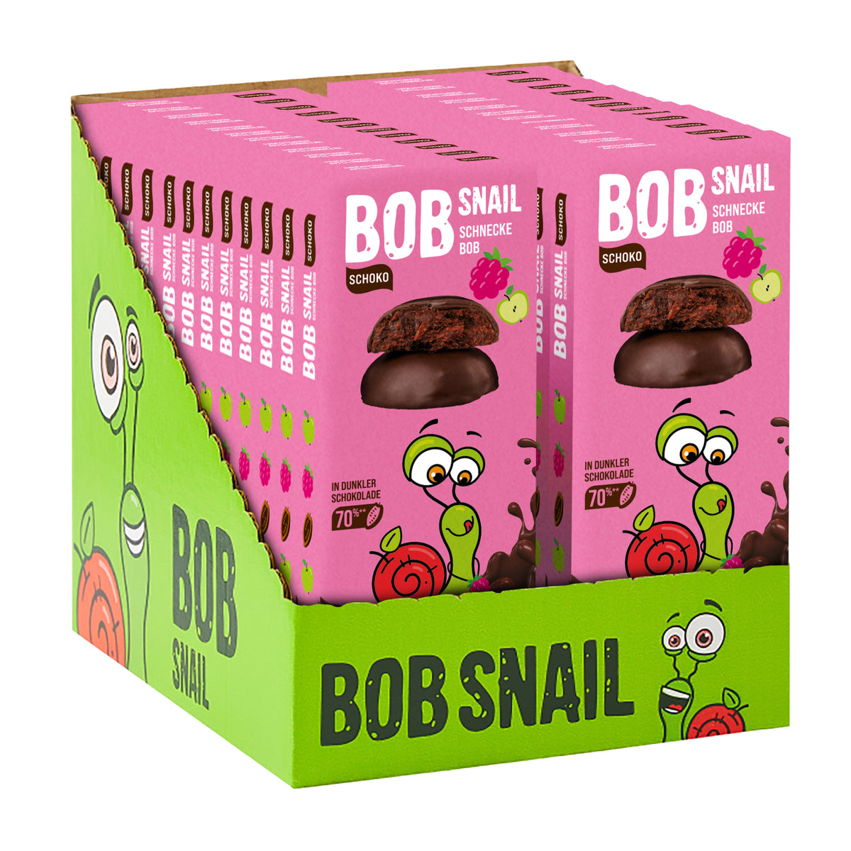 Bob Snail Frucht-Crush Apfel-Himbeere in dunkler Schokolade 30 g