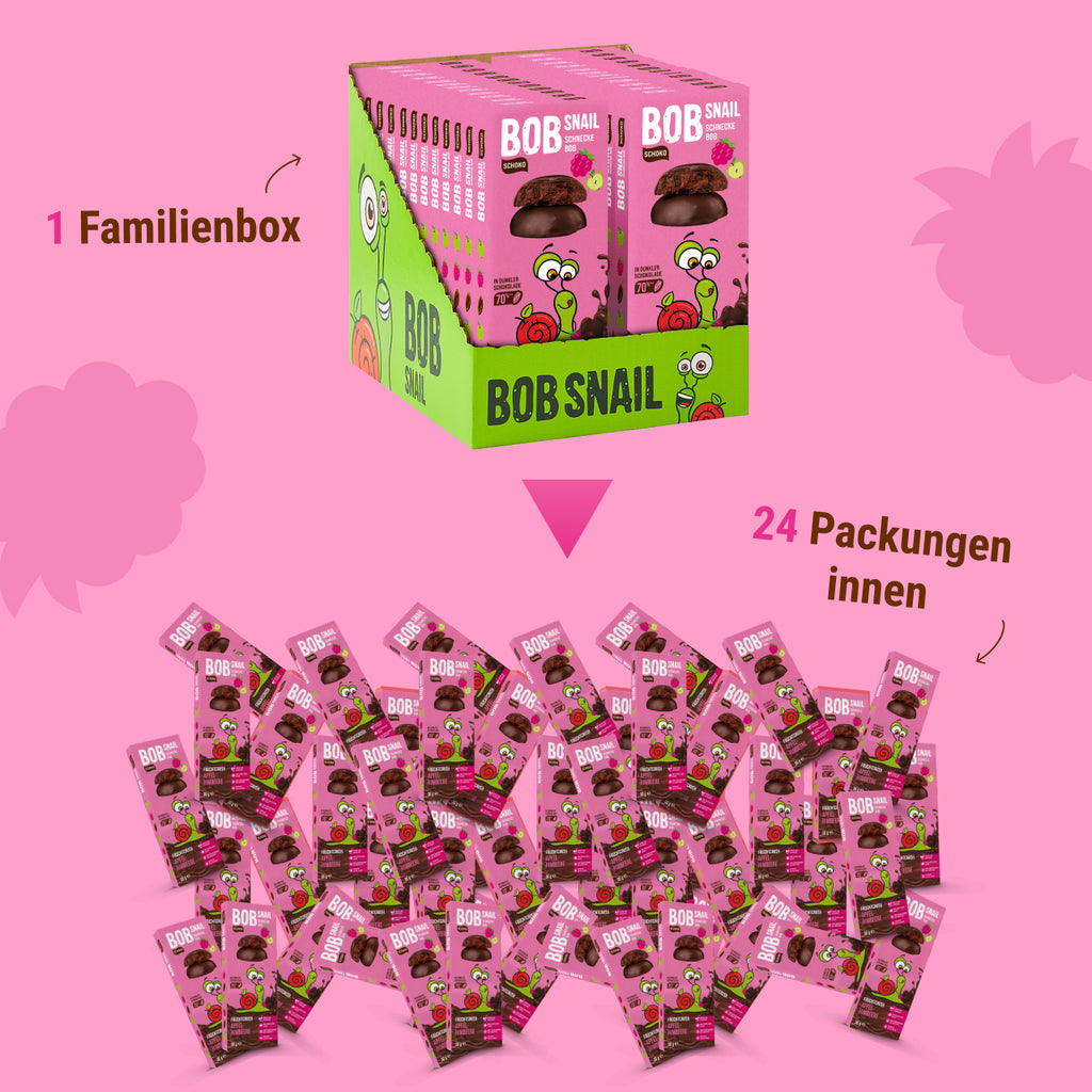 Bob Snail Frucht-Crush Apfel-Himbeere in dunkler Schokolade 30 g