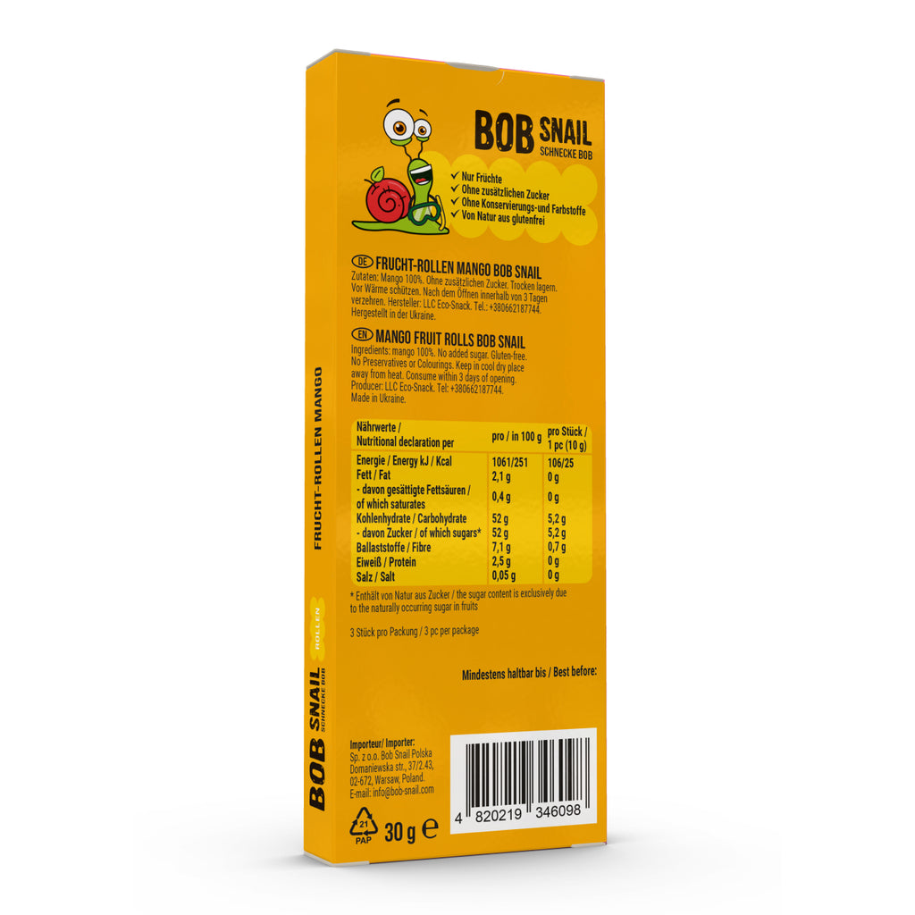 Bob Snail Fruchtrollen Mango 30 g
