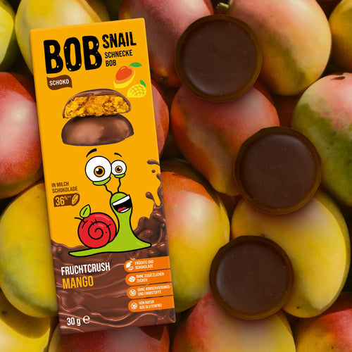 Bob Snail Frucht-Crush Mango in Vollmilchschokolade 30 g