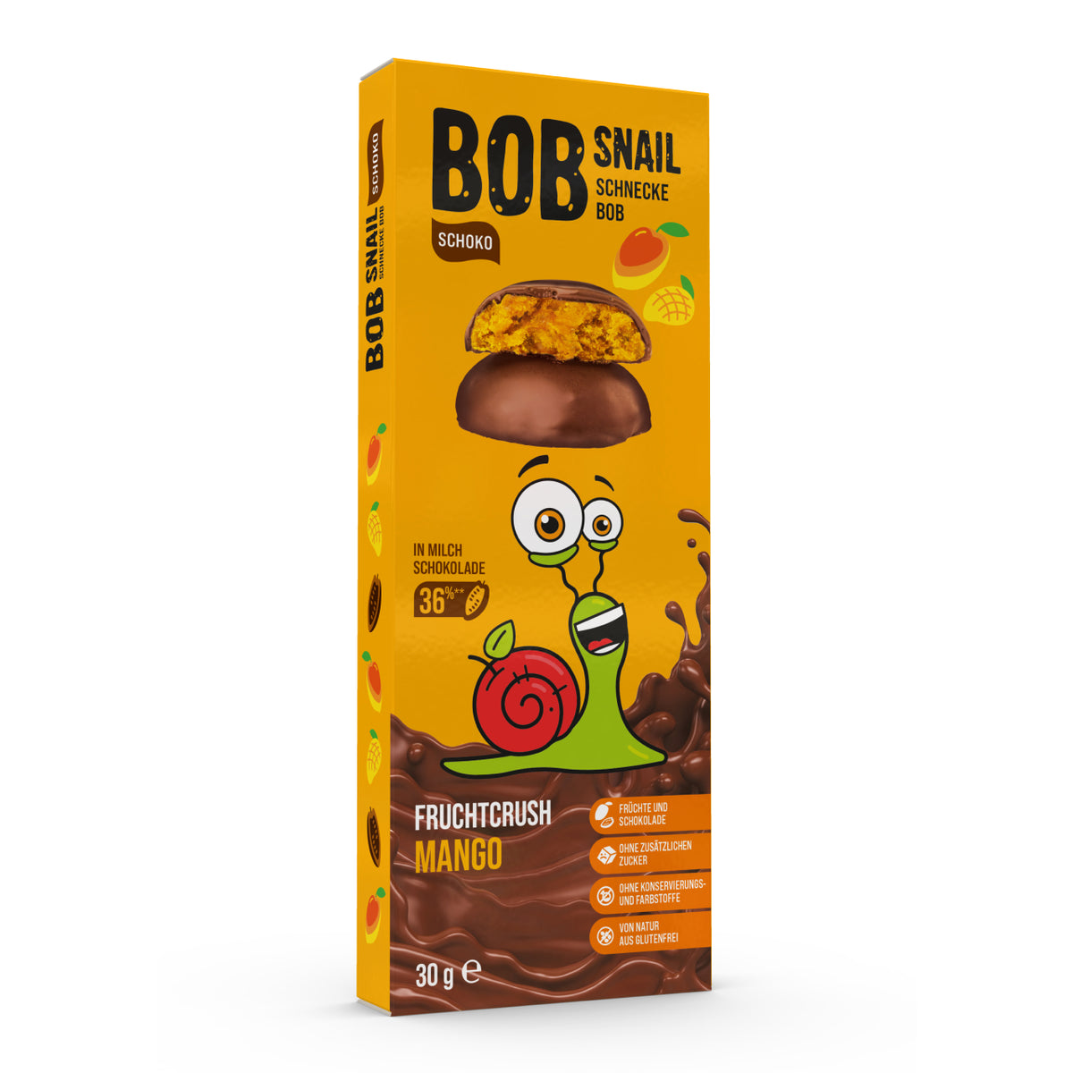Bob Snail Frucht-Crush Mango in Vollmilchschokolade 30 g