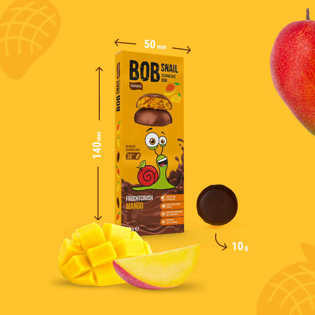 Bob Snail Frucht-Crush Mango in Vollmilchschokolade 30 g