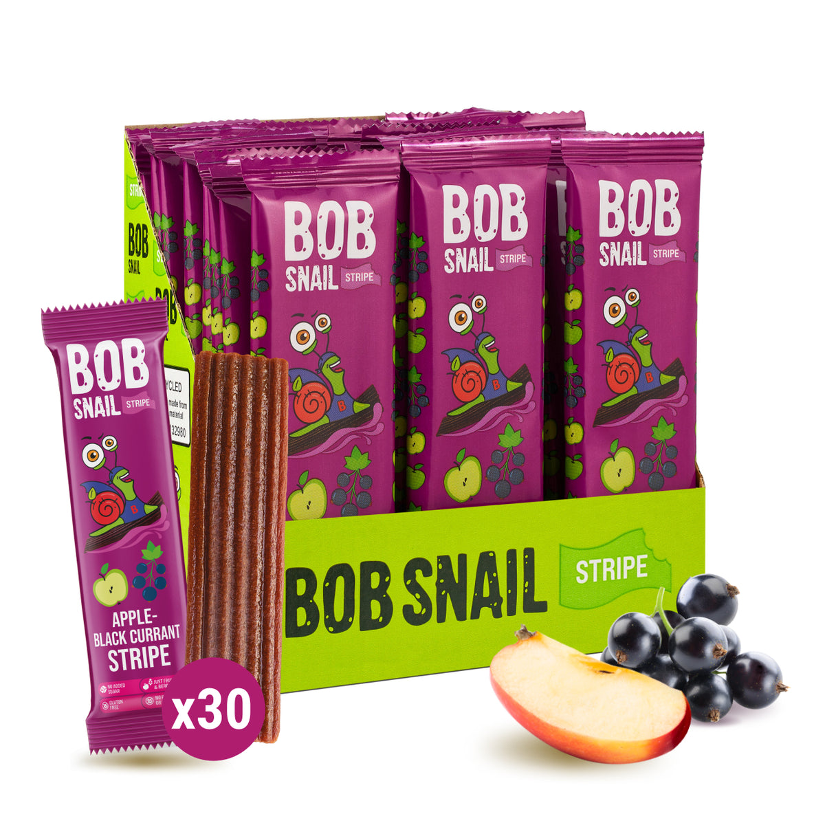 Bob Snail Fruchtstreifen Apfel-Schwarze Johannisbeere 14 g