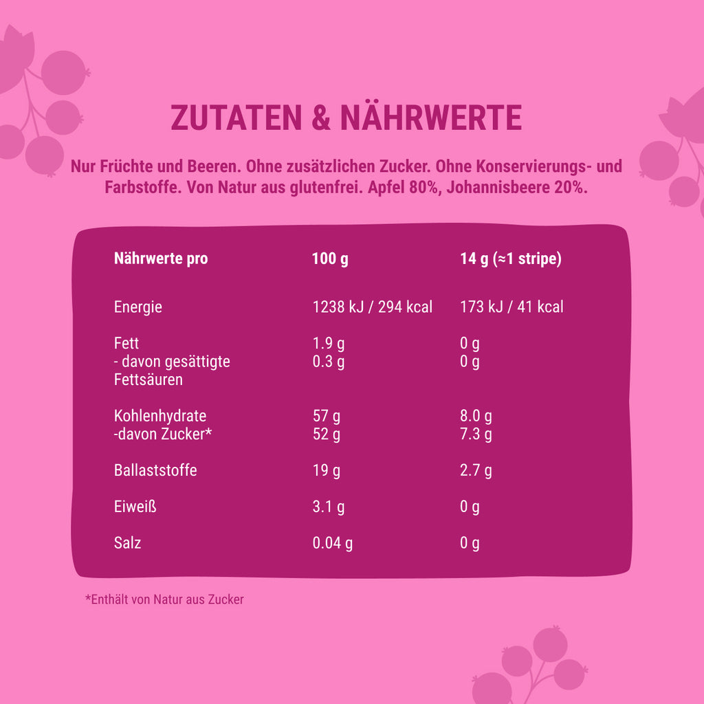 Bob Snail Fruchtstreifen Apfel-Schwarze Johannisbeere 14 g
