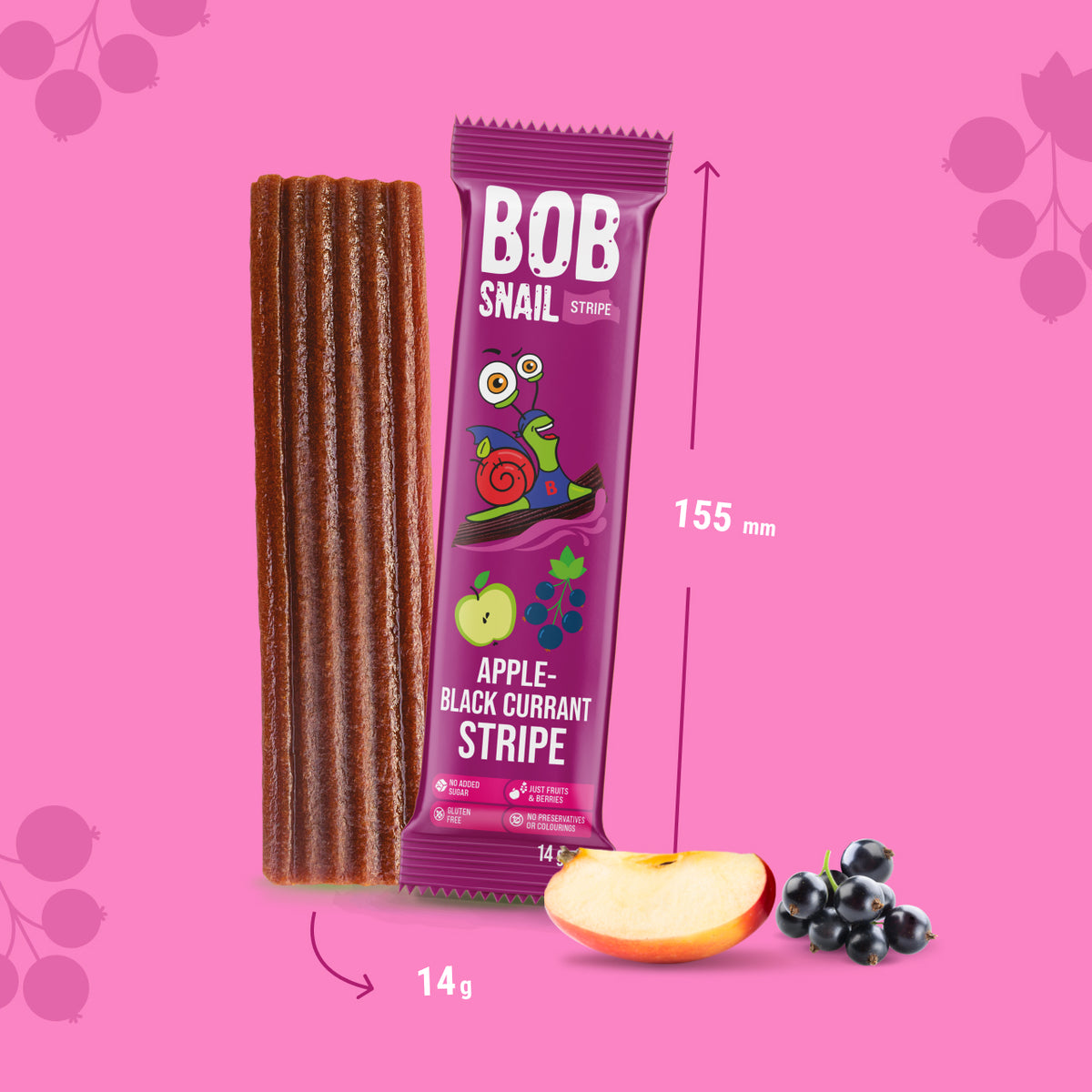 Bob Snail Fruchtstreifen Apfel-Schwarze Johannisbeere 14 g