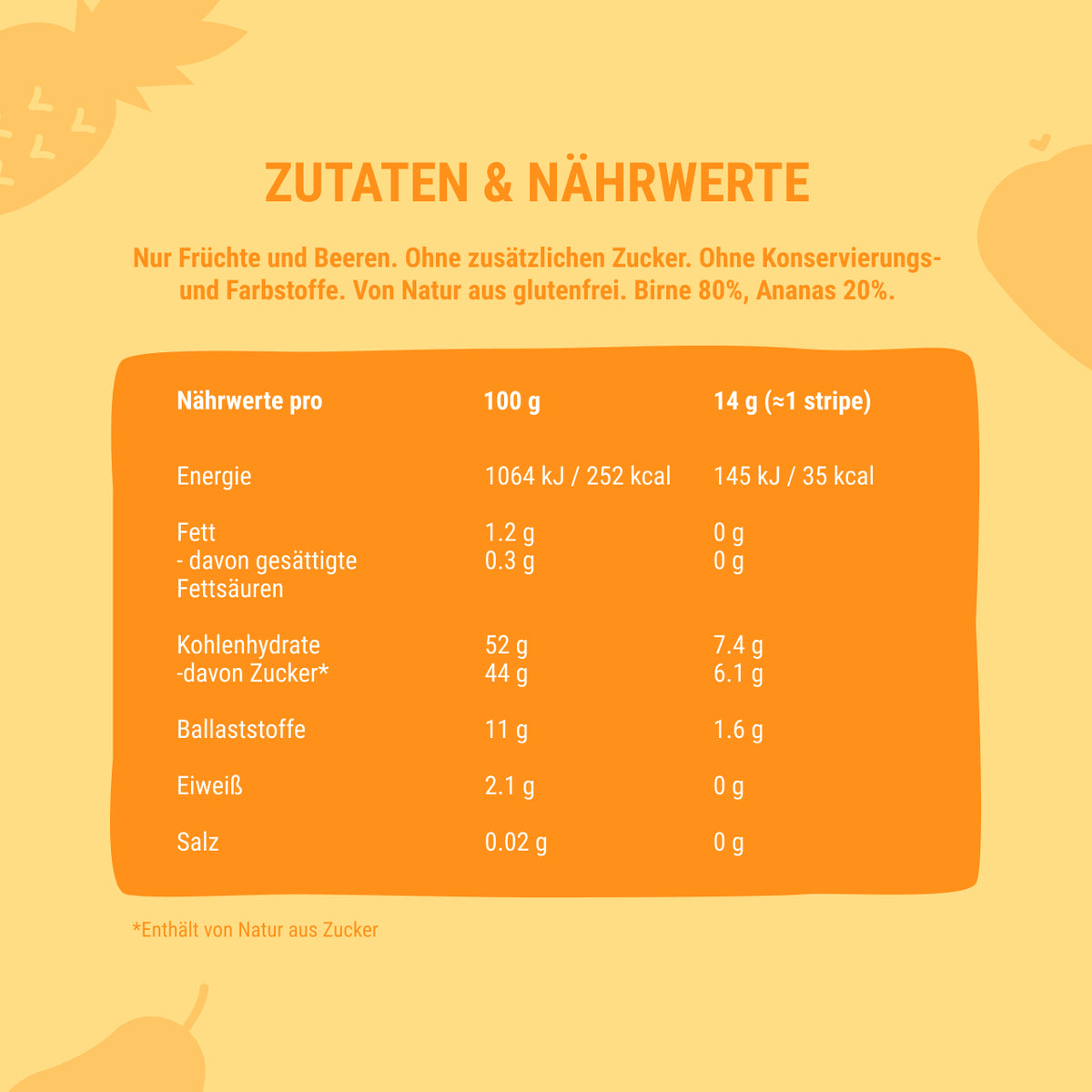 Bob Snail Fruchtstreifen Birne-Ananas 14 g