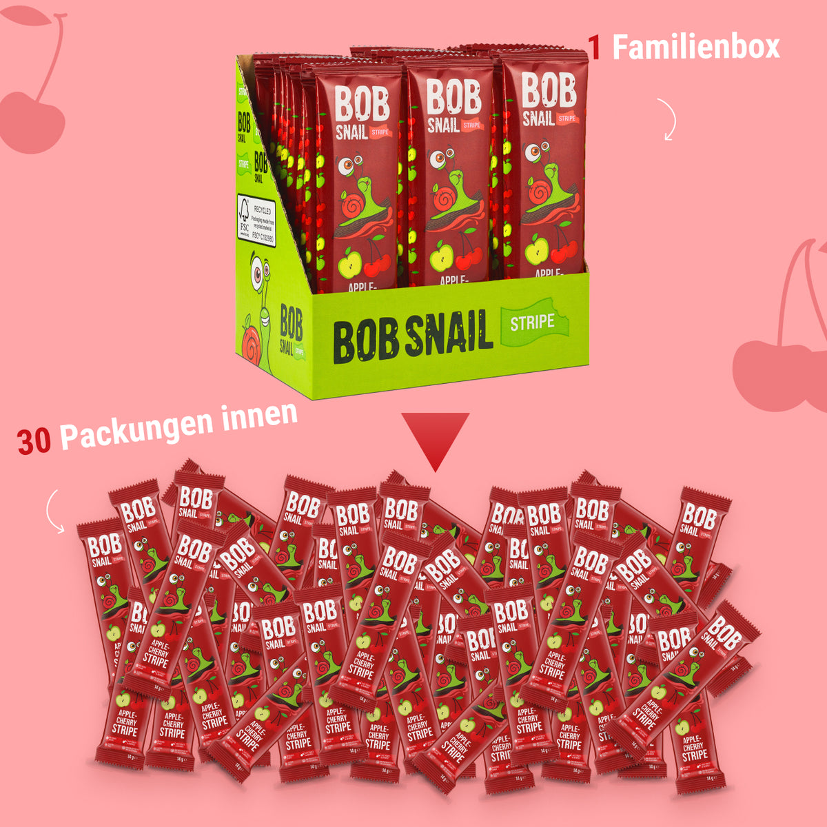 Bob Snail Fruchtstreifen Apfel-Kirsche 14 g