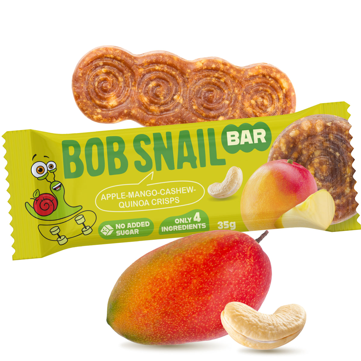 Bob Snail Fruchtriegel Mango-Apfel / Cashew / Quinoa-Crisps 35 g