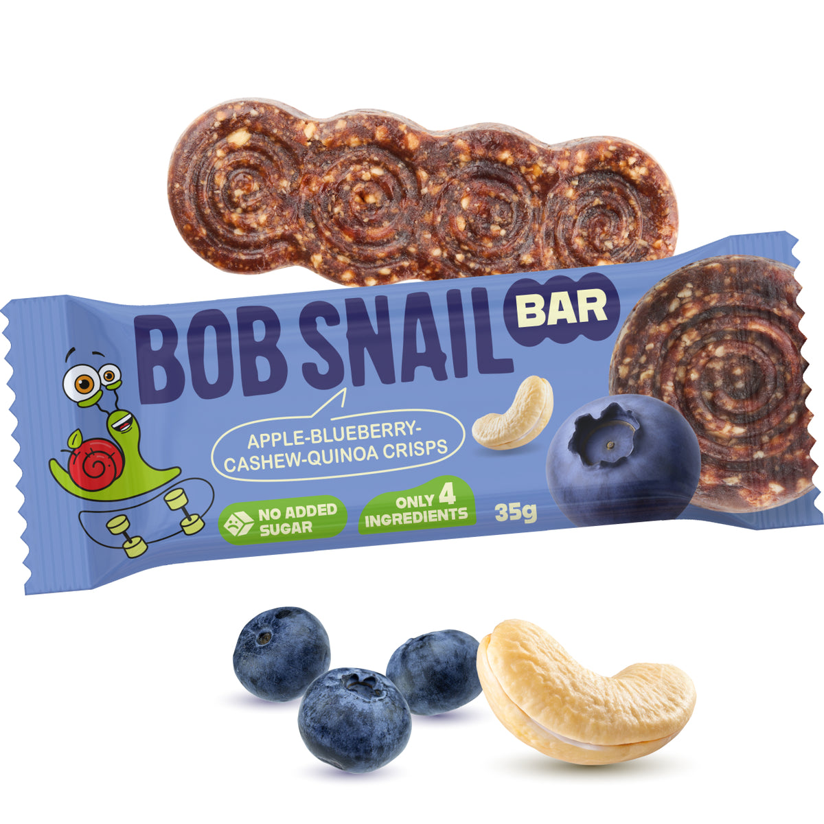 Bob Snail Fruchtriegel Apfel-Heidelbeere / Cashew / Quinoa-Crisps 35 g