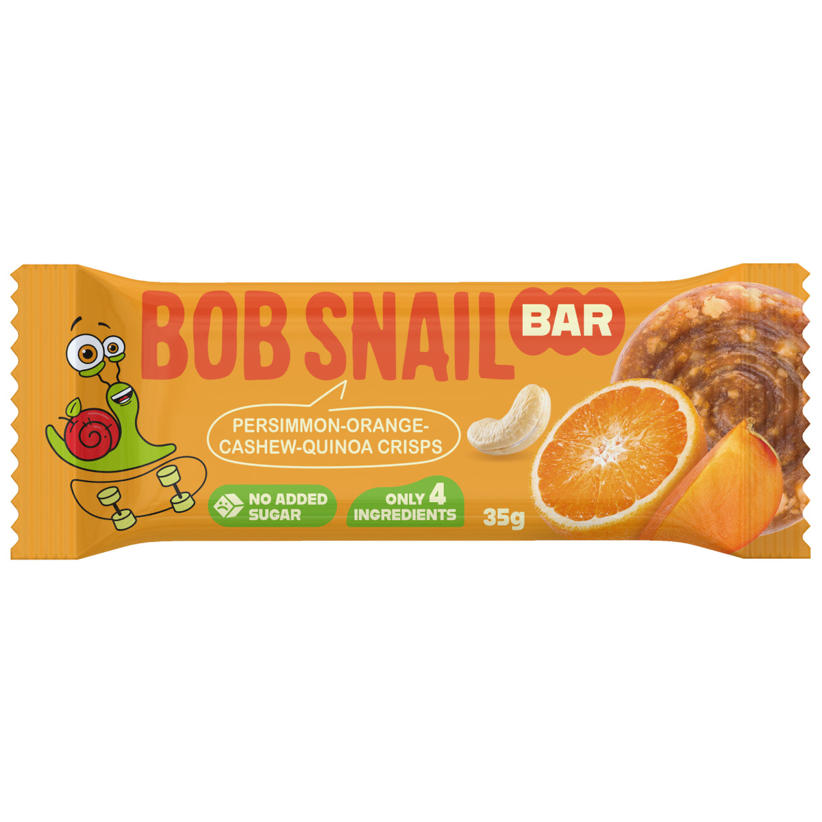 Bob Snail Fruchtriegel Kaki-Orange / Cashew / Quinoa-Crisps 35 g