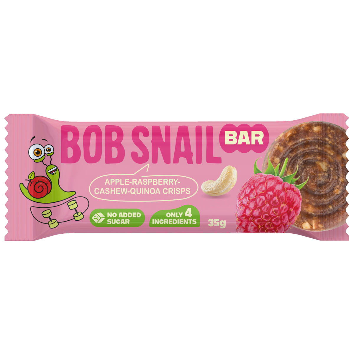 Bob Snail Fruchtriegel Apfel-Himbeere / Cashew / Quinoa-Crisps 35 g