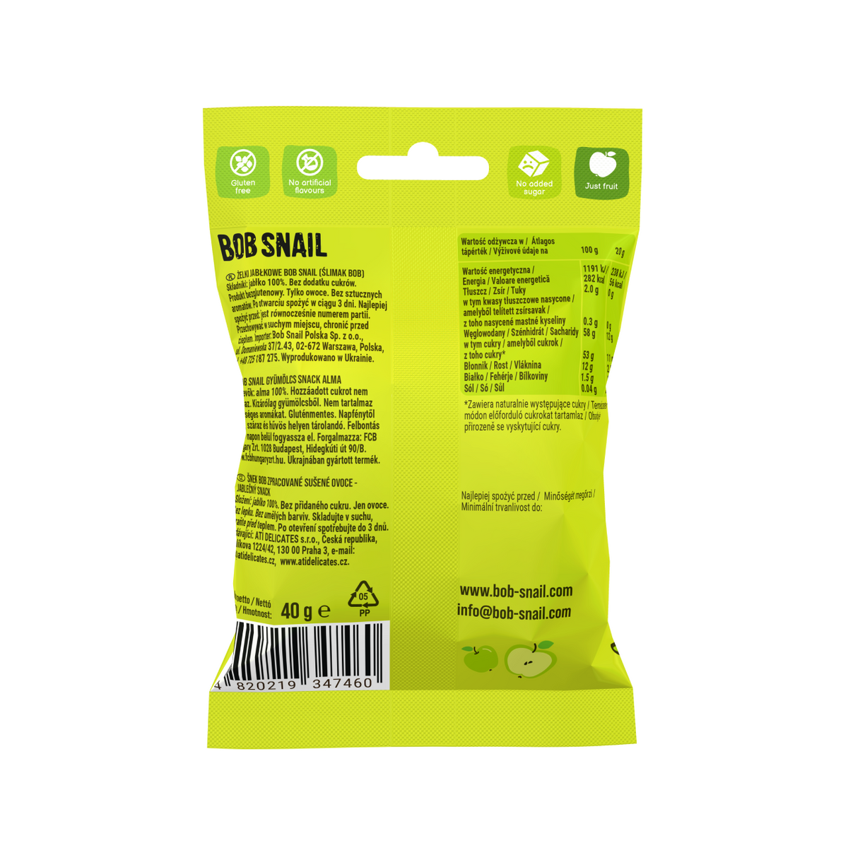 Bob Snail Fruchtsnack Apfel 40 g