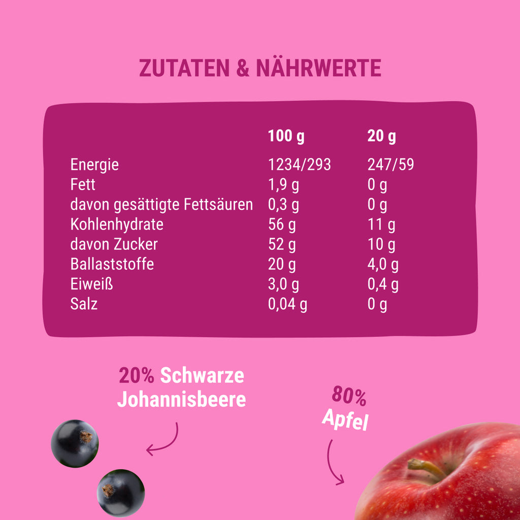 Bob Snail Fruchtsnack Apfel-Schwarze Johannisbeere 40 g