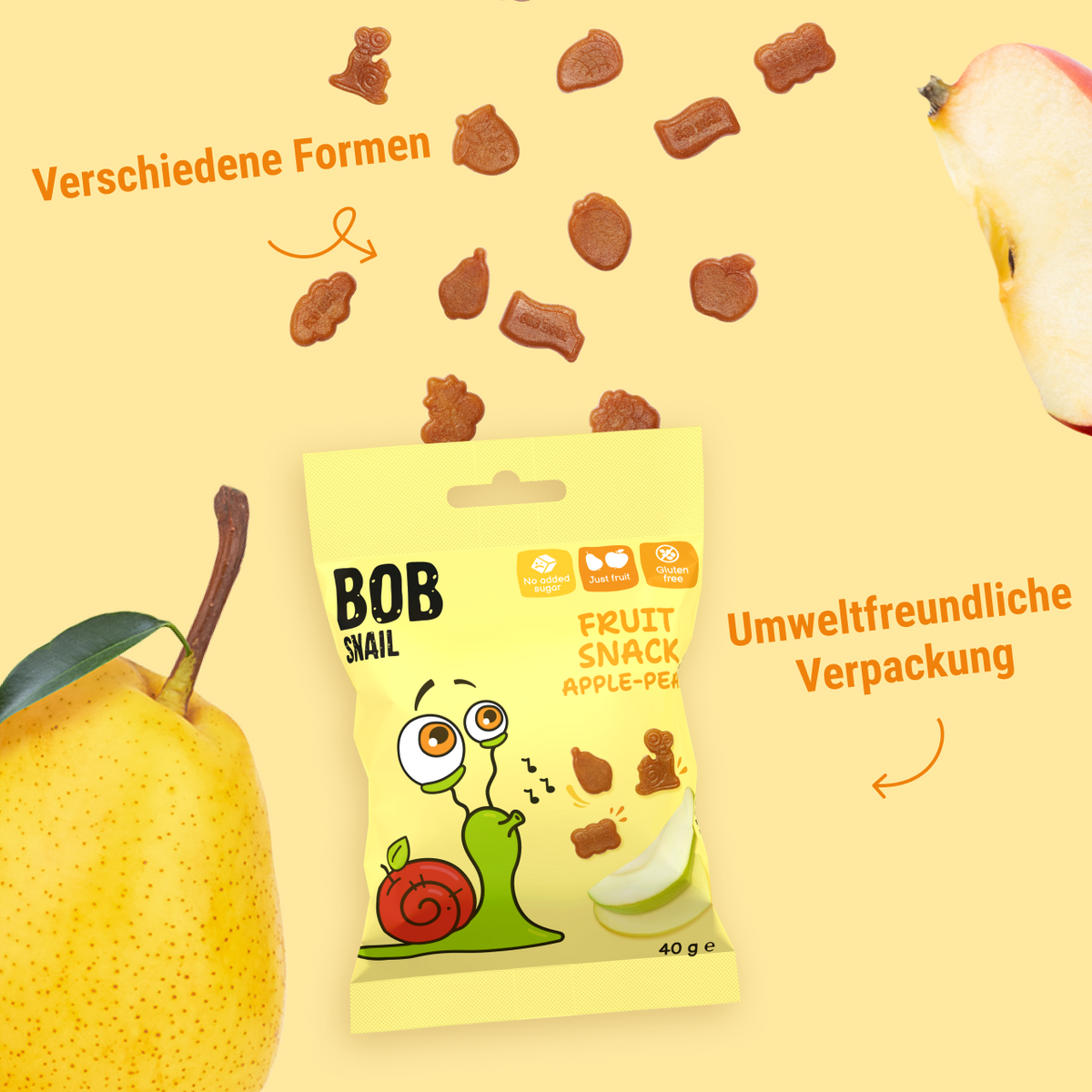 Bob Snail Fruchtsnack Apfel-Birne 40 g