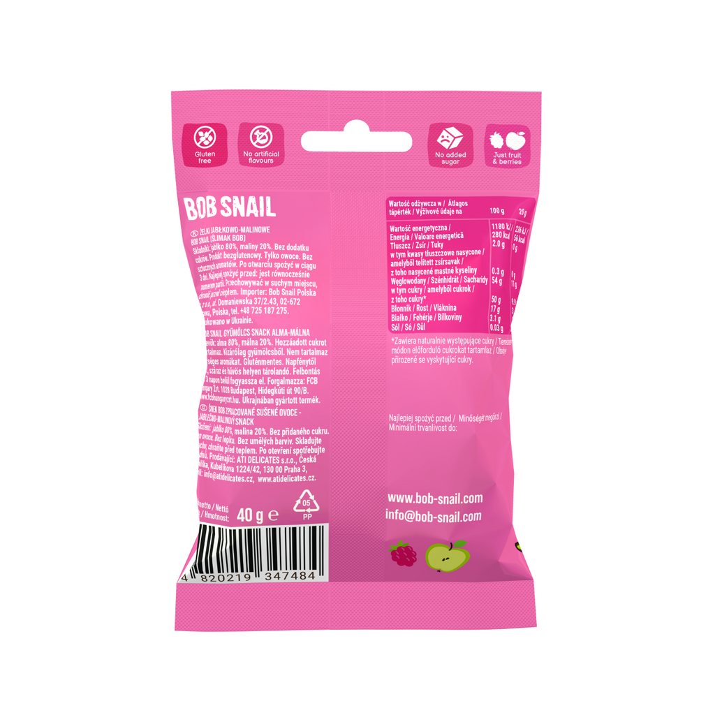 Bob Snail Fruchtsnack Apfel-Himbeere 40 g