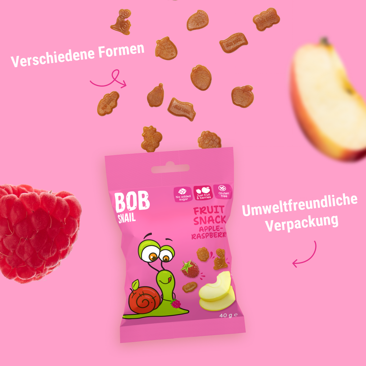 Bob Snail Fruchtsnack Apfel-Himbeere 40 g
