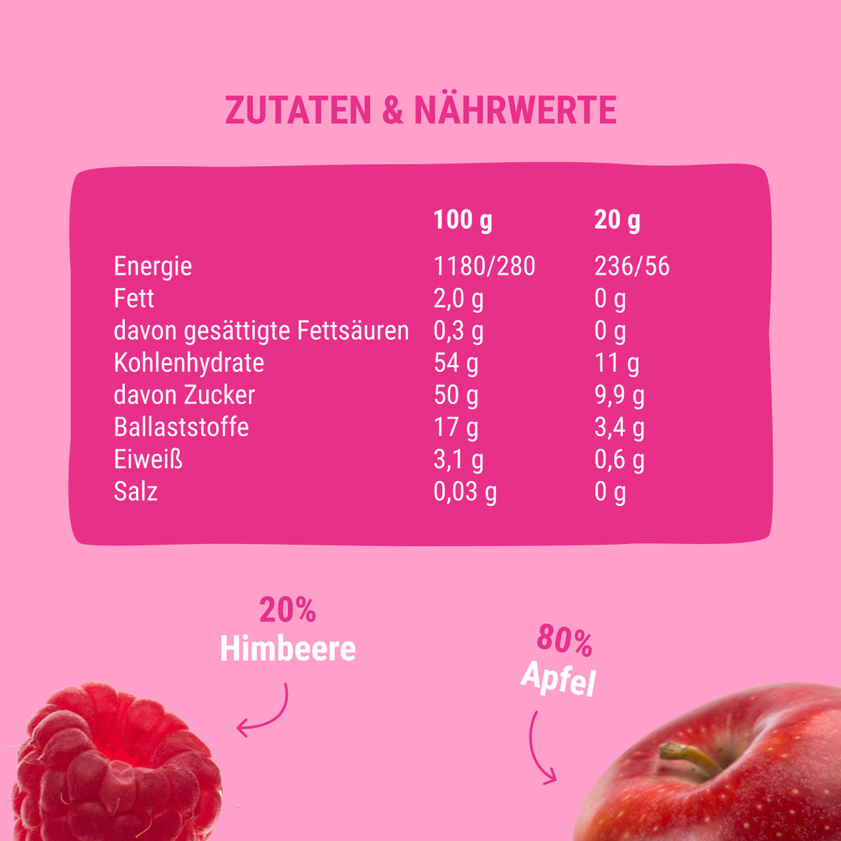 Bob Snail Fruchtsnack Apfel-Himbeere 40 g