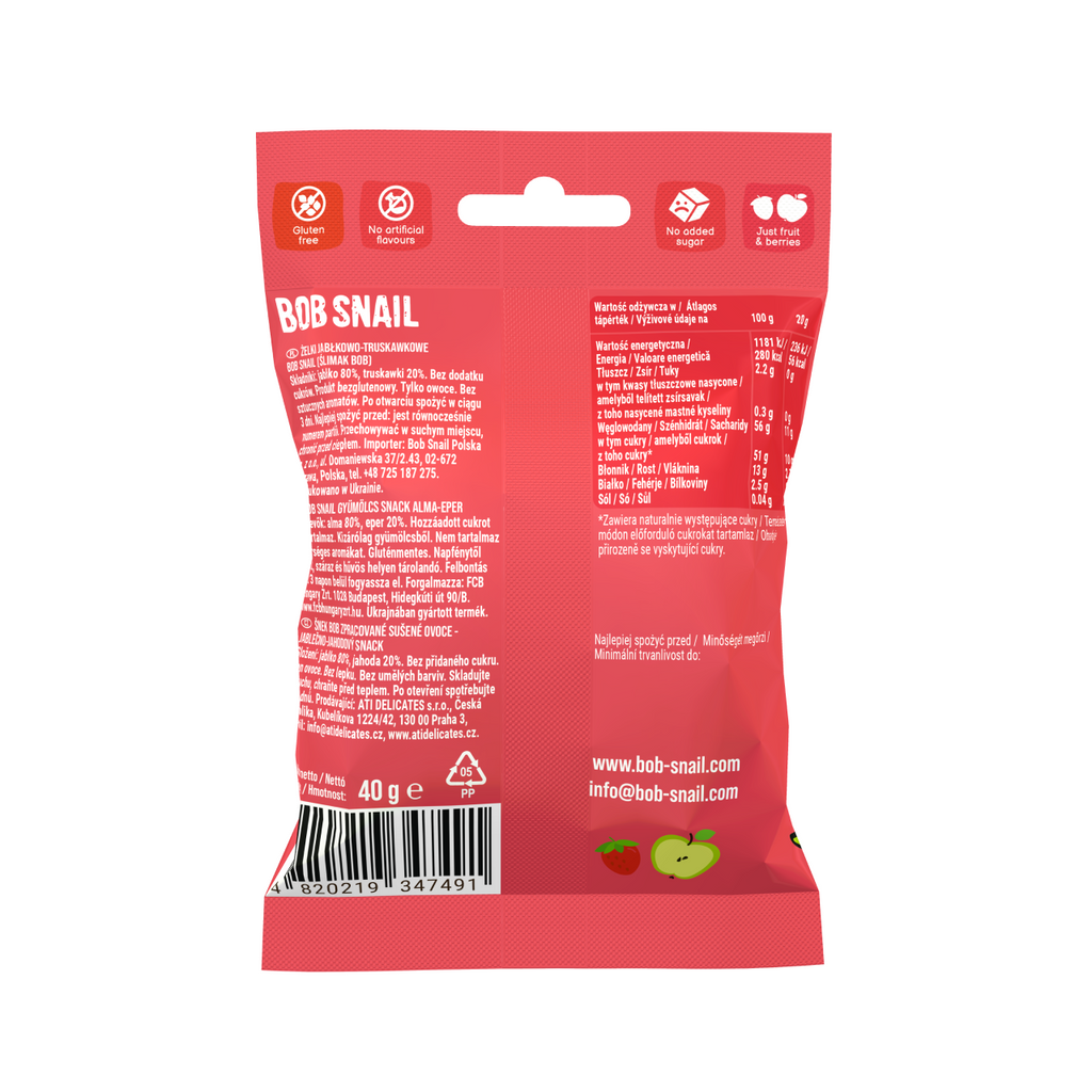 Bob Snail Fruchtsnack Apfel-Erdbeere 40 g
