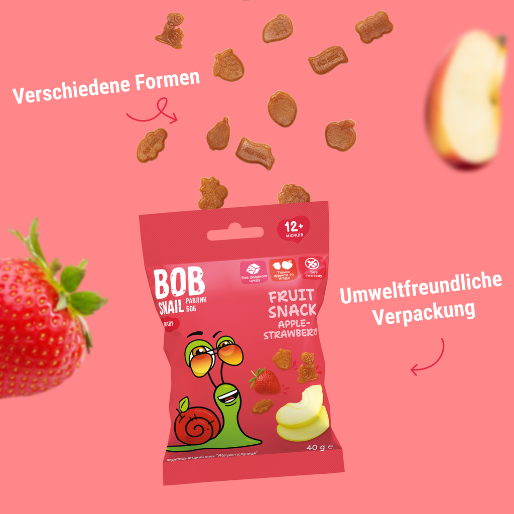 Bob Snail Fruchtsnack Apfel-Erdbeere 40 g