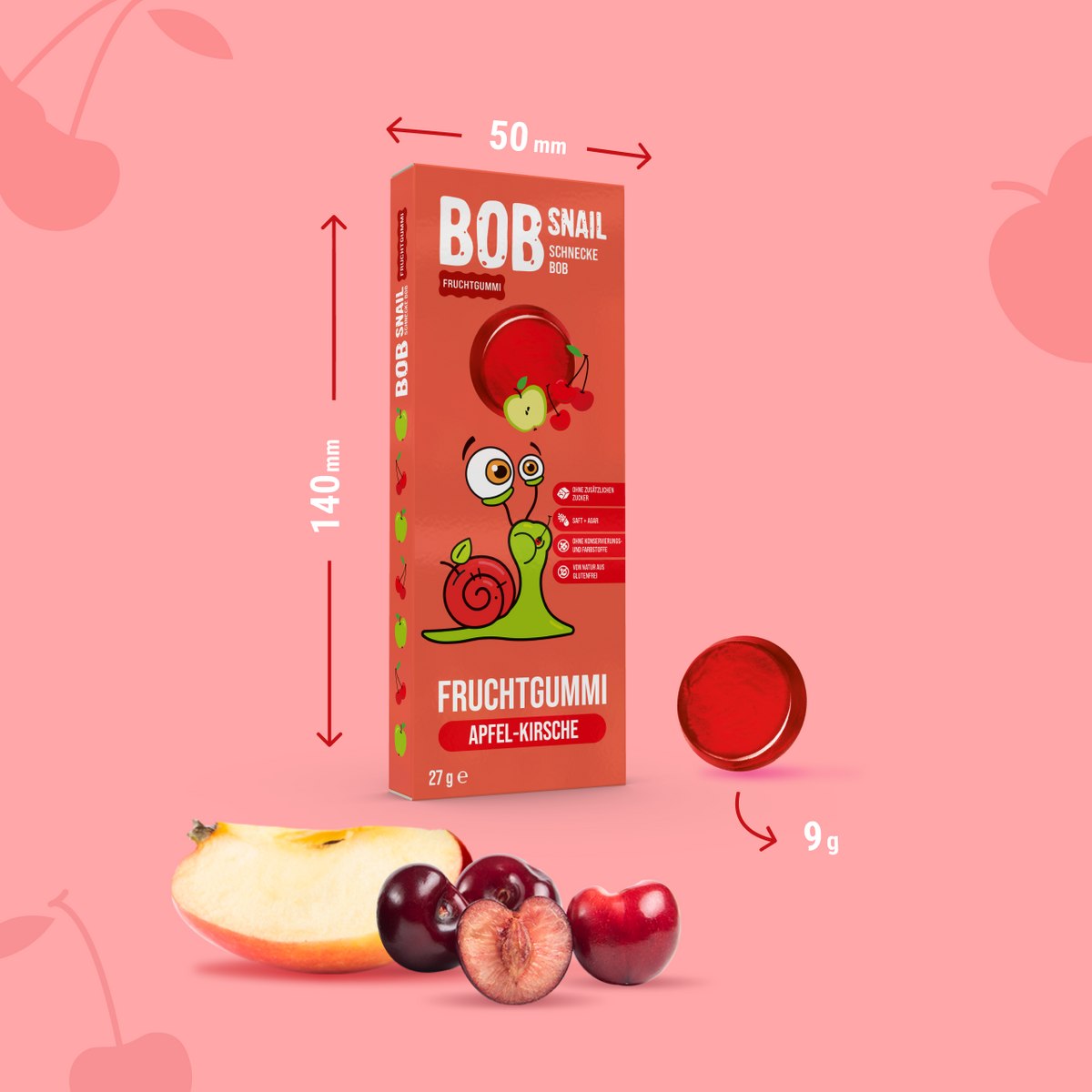 Bob Snail Fruchtgummi Apfel-Kirsche 27 g