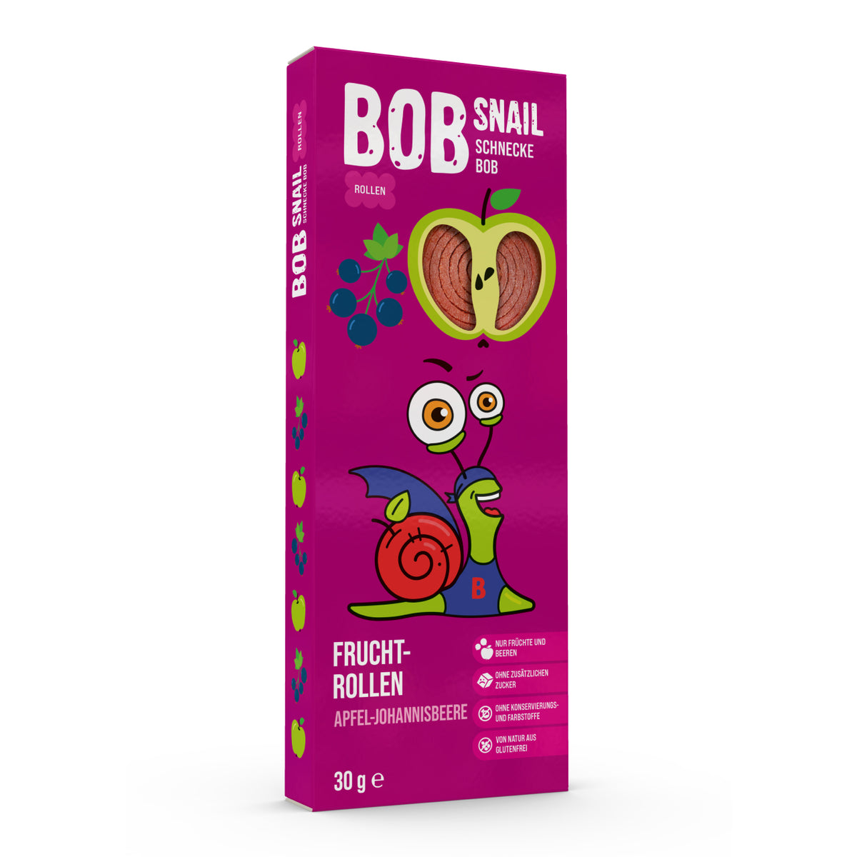 Bob Snail Fruchtrollen Apfel-Schwarze Johannisbeere 30 g