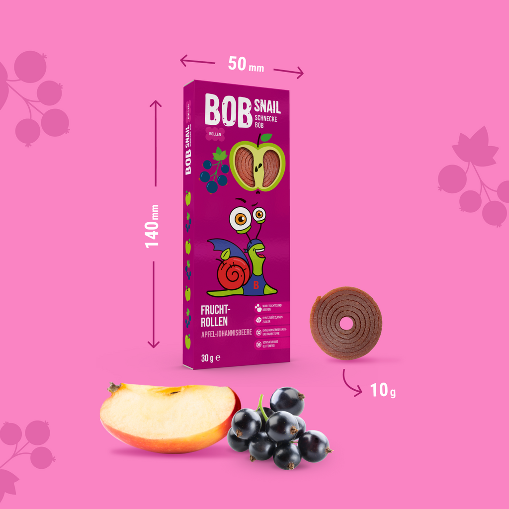 Bob Snail Fruchtrollen Apfel-Schwarze Johannisbeere 30 g