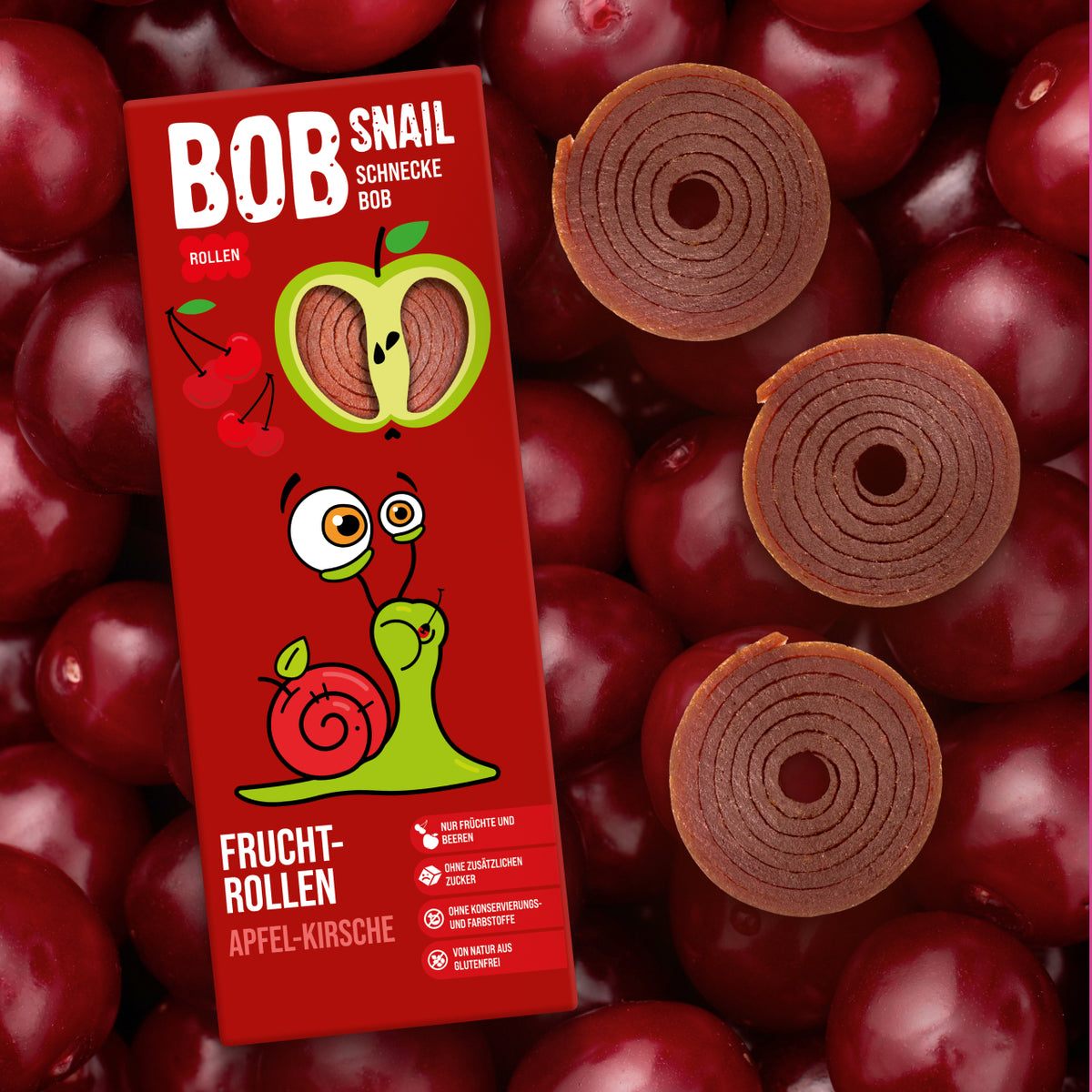 Bob Snail Fruchtrollen Apfel-Kirsche 30 g