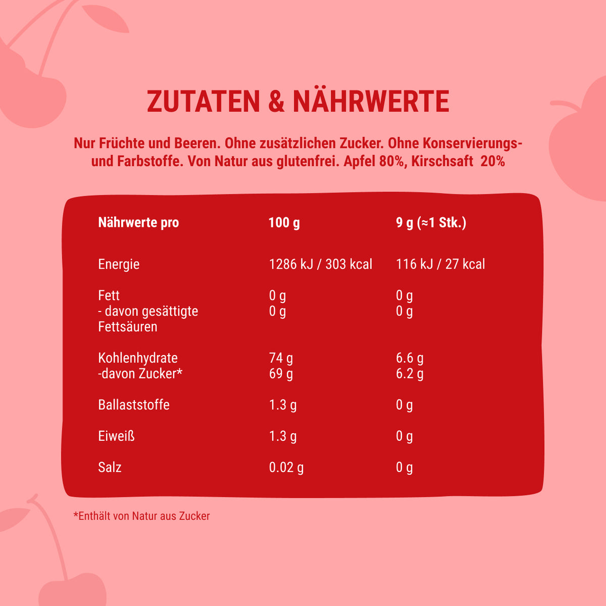 Bob Snail Fruchtrollen Apfel-Kirsche 30 g